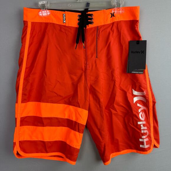Hurley Block Party Core 21” Board Shorts Men’s Size 30 Orange - Picture 1 of 7